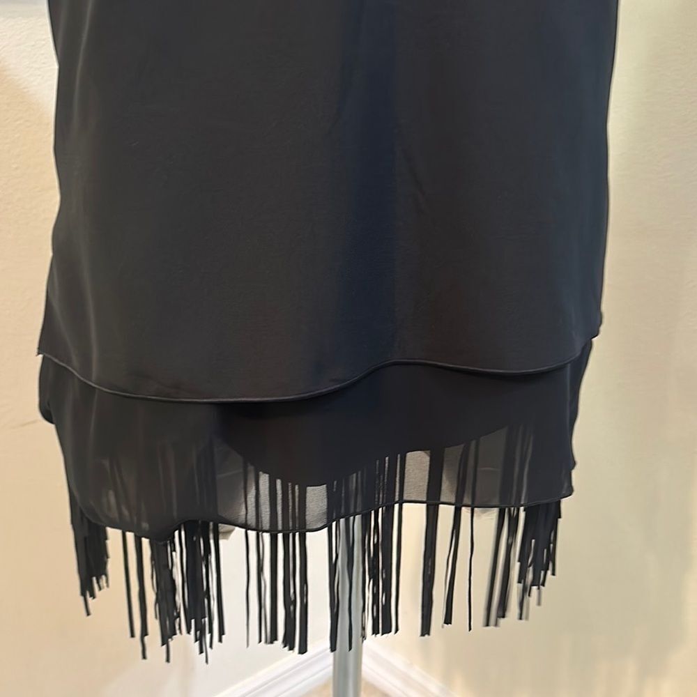 Chico’s Black Label Sleeveless Fringe Top Size 1-Med - Picture 5 of 10